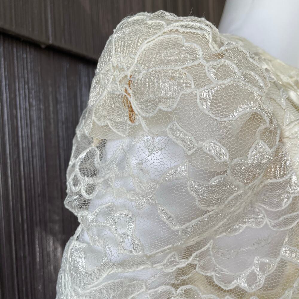 🔥VTG Jessica Howard Lace Embroider Puffed Sleeve Formal Wedding Romantic Dress - Picture 16 of 16